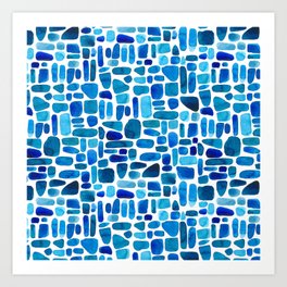 BLUE SEA STONES Art Print