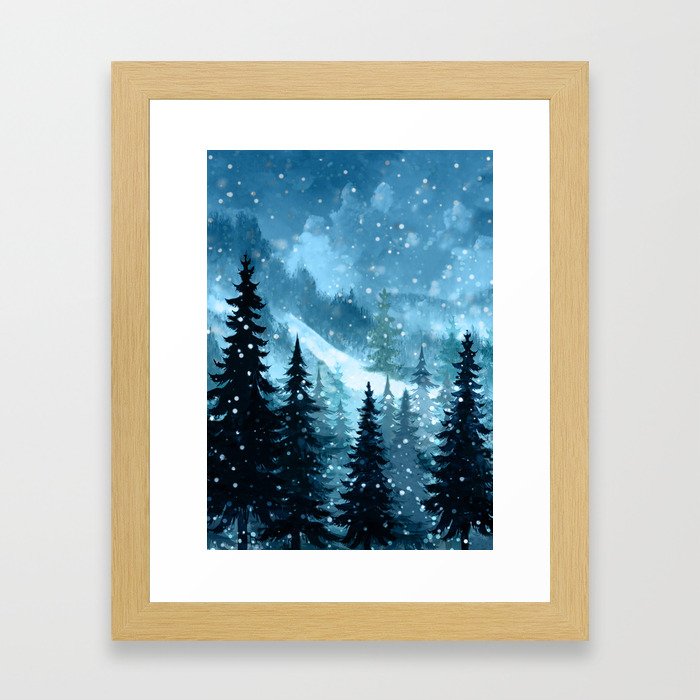 Winter Night Framed Art Print