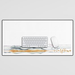 My Cup Overflows Watercolor Stripes Desk Mat
