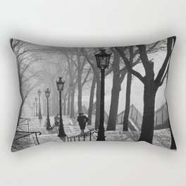 Sacre Coeur, Montmartre, Paris, France Stairs black and white photograph / black and white photography Rectangular Pillow
