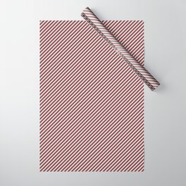 [ Thumbnail: Turquoise and Red Colored Stripes/Lines Pattern Wrapping Paper ]