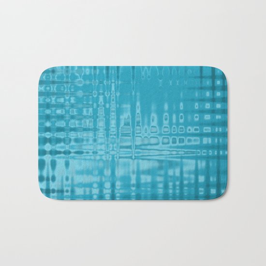 ABSTRACT MADNESS IN BLUE Bath Mat
