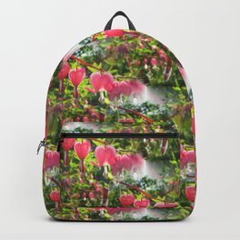 Happy Hearts Backpack | Photo, Flowers, Pretty, Sunshine, Beautiful, Bright, Backlit, Pink, Heart Shaped, Perrenial 