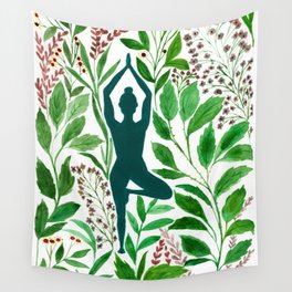 Yoga Tree Pose Wall Tapestry