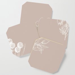 Floral Line Drawing Coaster