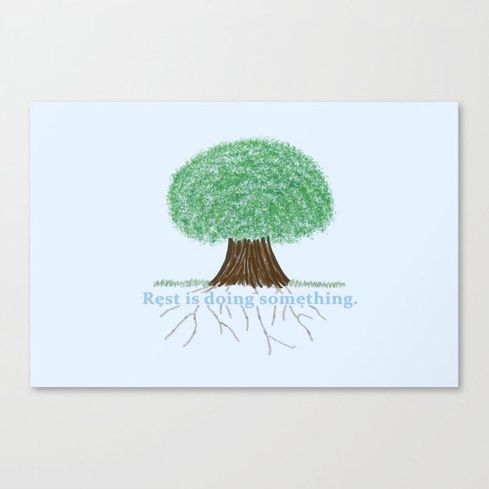 Watering a Tree (Rest Text and Drawing of Tree)  Canvas Print