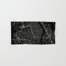 USA, Port St. Lucie - Black and White City Map Hand & Bath Towel