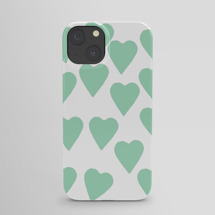 Hearts Mint iPhone Case