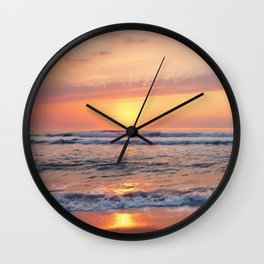 Aerial Photography Beautiful Sunrise Beach Coastline Wall Clock