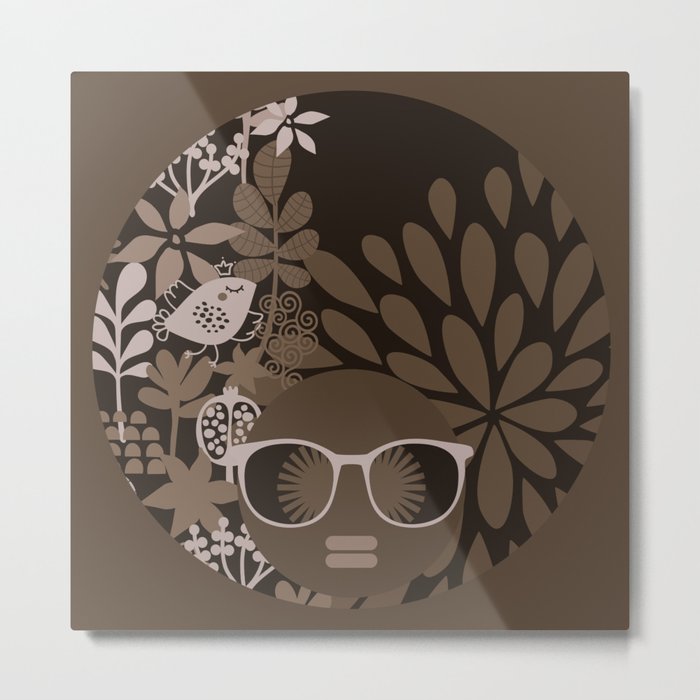 Afro Diva : Brown Sophisticated Lady Metal Print