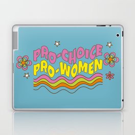Pro-Choice Groovy Typography Blue Laptop Skin