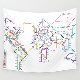 World Metro Subway Map Wall Tapestry