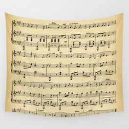 Antique Sheet Music Wall Tapestry