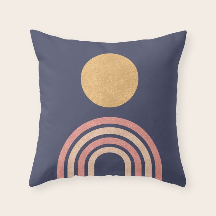Mid century modern indigo Throw Pillow by MoonlightPrint Society6