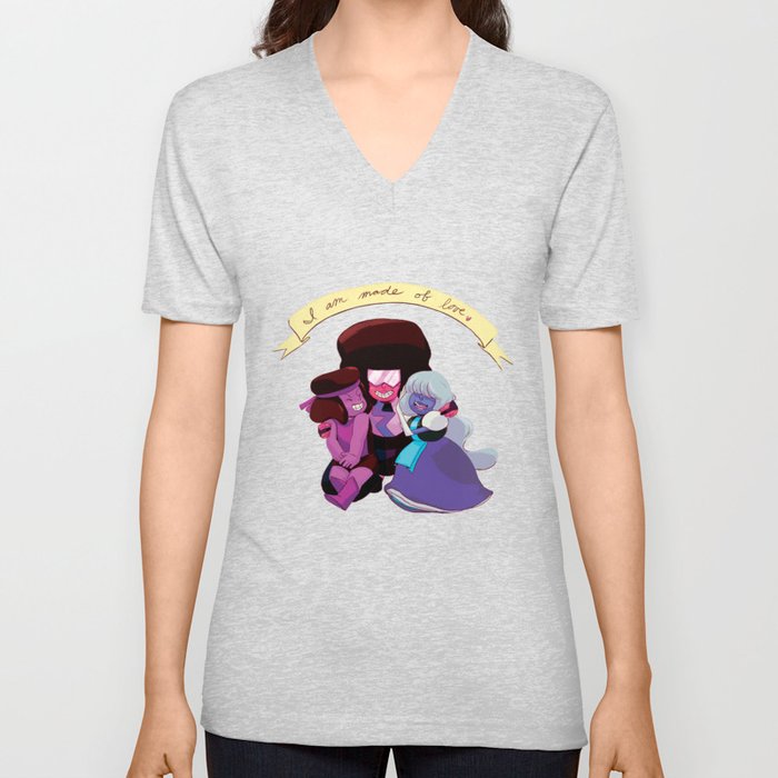 I Am Made of Love - Garnet Print V Neck T Shirt
