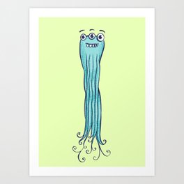 Cute Octopus Alien Monster Character Art Print
