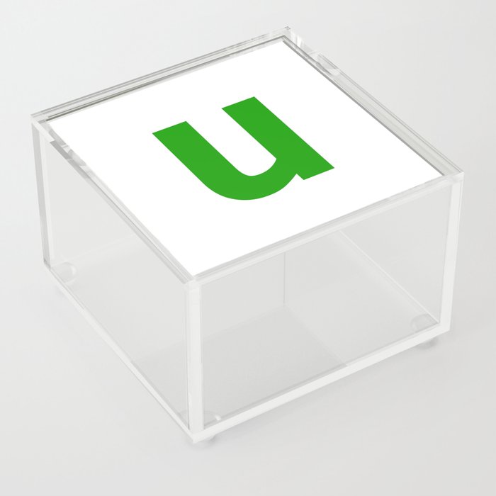 letter U (Green & White) Acrylic Box