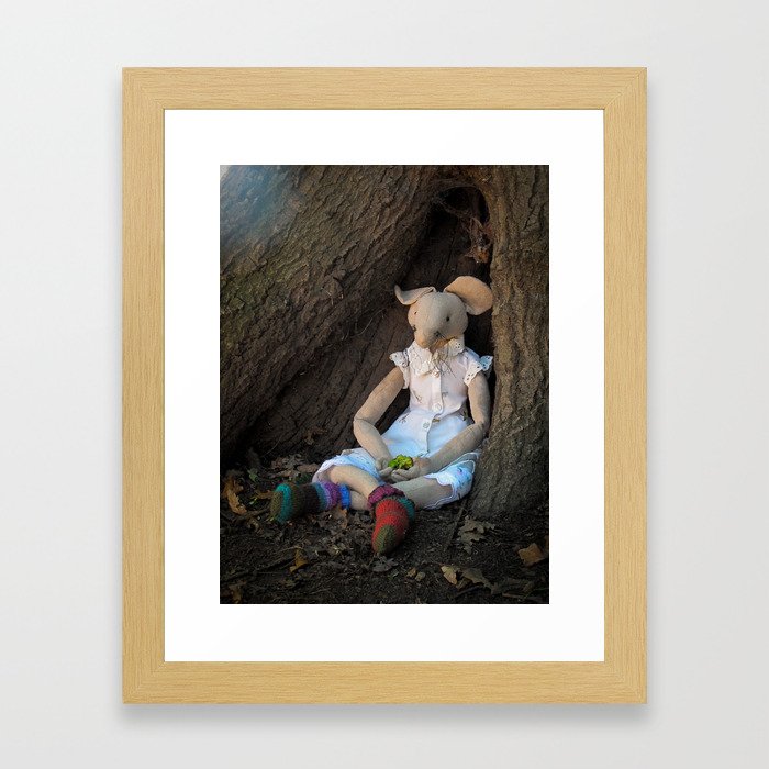 Miss Mouse under the Oak Tree Framed Art Print