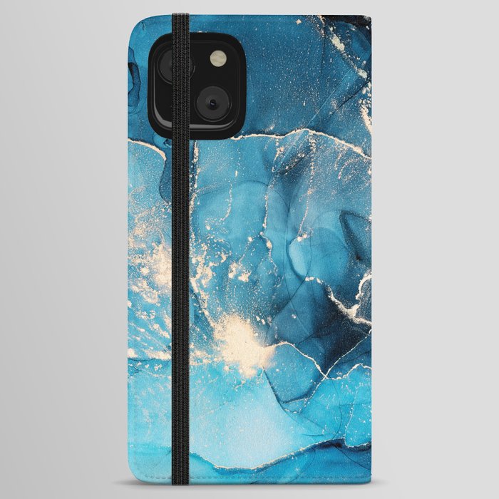 Cosmic Azure + Midnight Blue Abstract Starscape iPhone Wallet Case