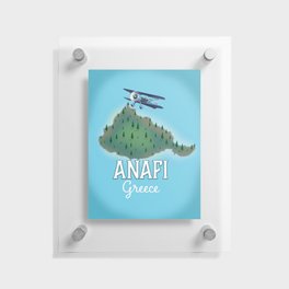 Anafi Greece travel map. Floating Acrylic Print