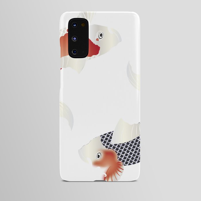 Japanese style two artistic carp Android Case