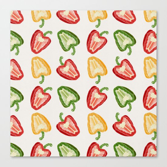 Mixed Peppers Pattern Canvas Print