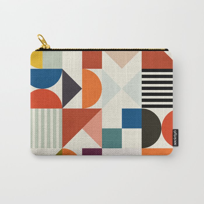 mid century retro shapes geometric Carry-All Pouch