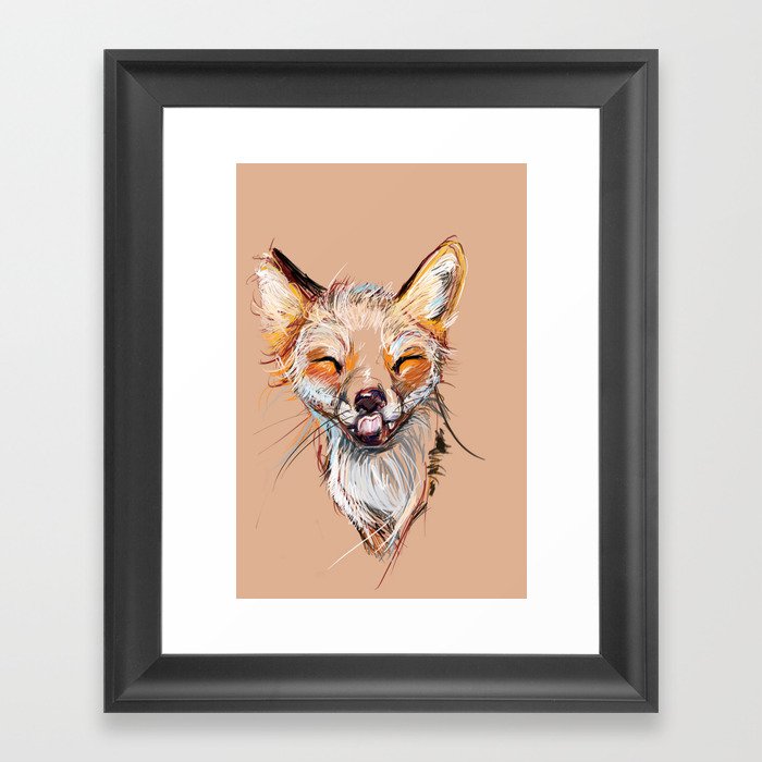 Happy Fox Framed Art Print