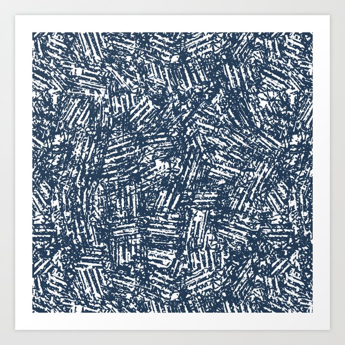 crisscross-blue Art Print