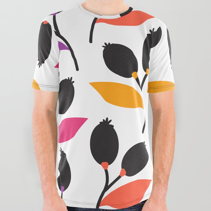 Multicolor flower bud pattern! All Over Graphic Tee