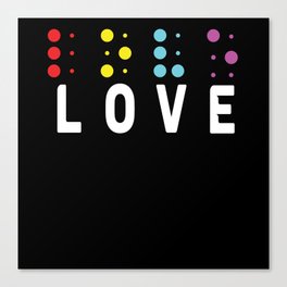 Visually Impaired Dots Love Braille Canvas Print