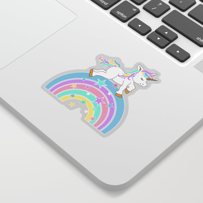 Starry Rainbow Unicorn Sticker