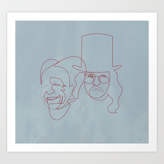 One line Dracula Art Print
