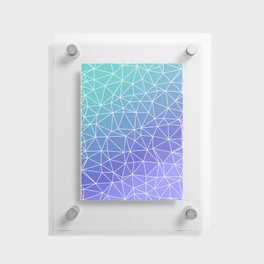 Teal to Melrose Abstract Geometric Wireframe Pattern Design Floating Acrylic Print