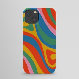 New Groove Retro Swirl Colorful Rainbow Abstract Pattern iPhone Case