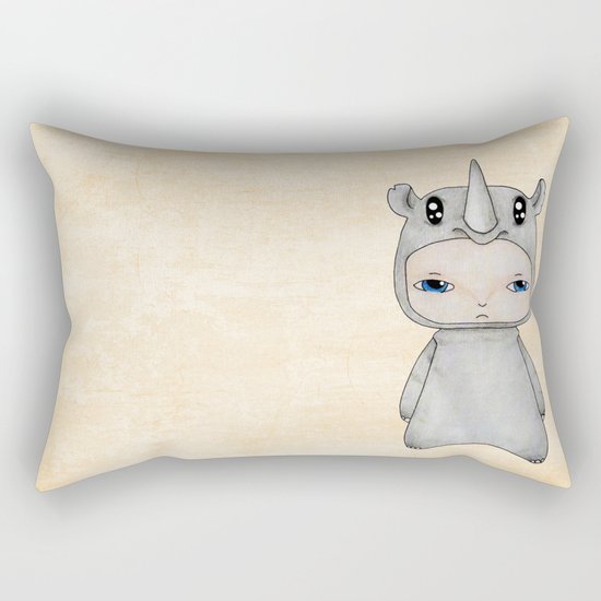 A Boy - Rhino Rectangular Pillow