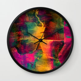 art abstract colorfur vibrant paper background Wall Clock