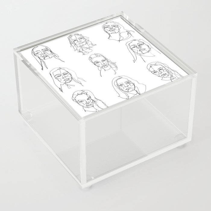 LINE ART FEMALE PORTRAITS V-I-I Acrylic Box