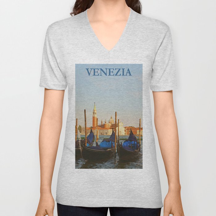 Vintage Venice V Neck T Shirt