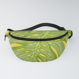 Green leaf on Yellow Background from Ecuador, South America | Illustration Fanny Pack