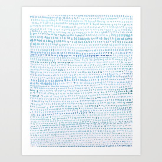 BLUE/GREEN DOTTED PATTERN Art Print