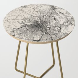 Nashville, Tennessee - City Map - USA - Black and White Side Table