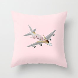 jet lag pink Throw Pillow