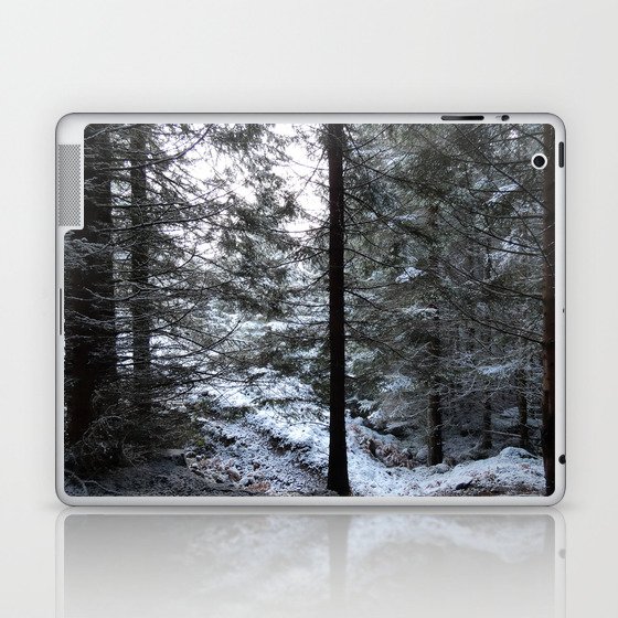 Looking towards the Light in a Scottish Pine Forest Laptop & iPad Skin