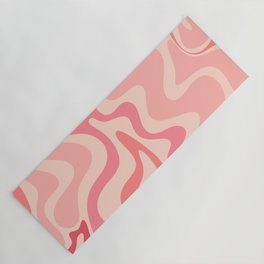 Retro Liquid Swirl Abstract in Soft Pink Yoga Mat