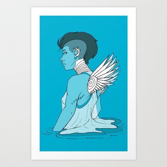 Angel Hawk Avenger Art Print