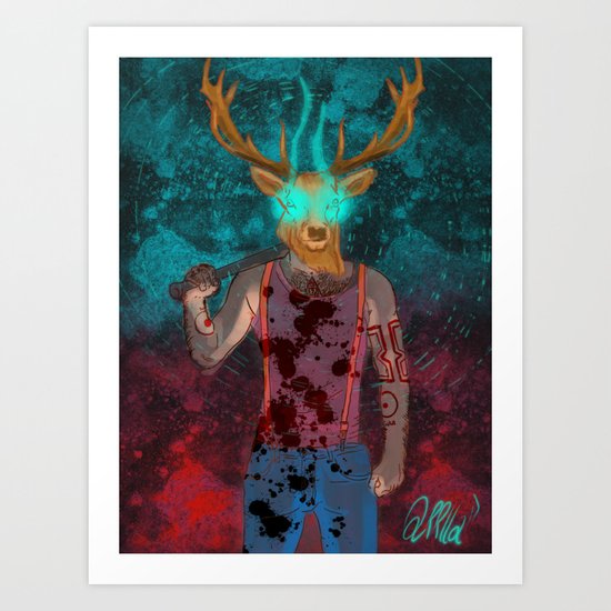 Hotline Miami Deer Mask Guy Art Print By Queerrilla Society6