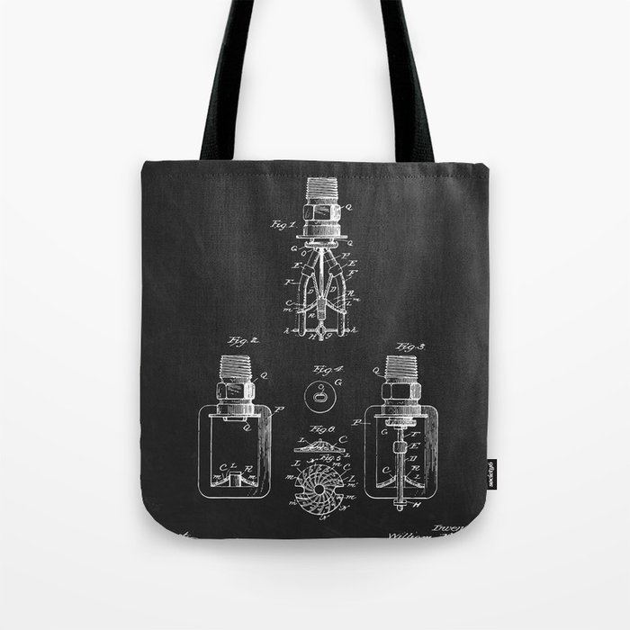 Automatic Fire sprinkler, patent Tote Bag