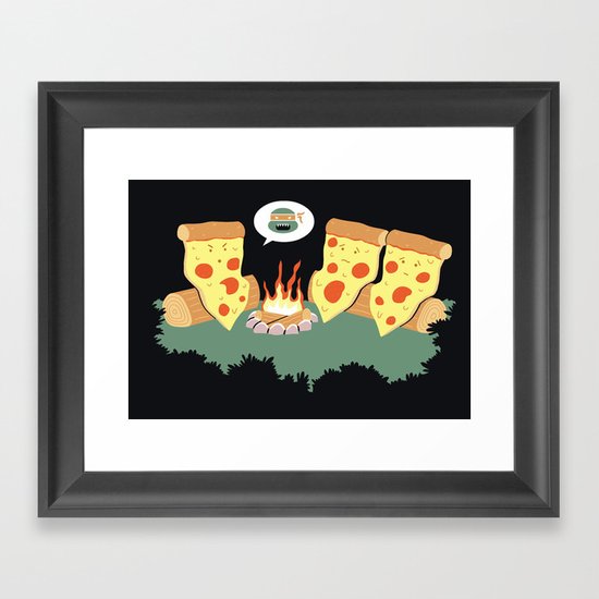 Campfire Tales Of A Pepperoni Pizza Framed Art Print