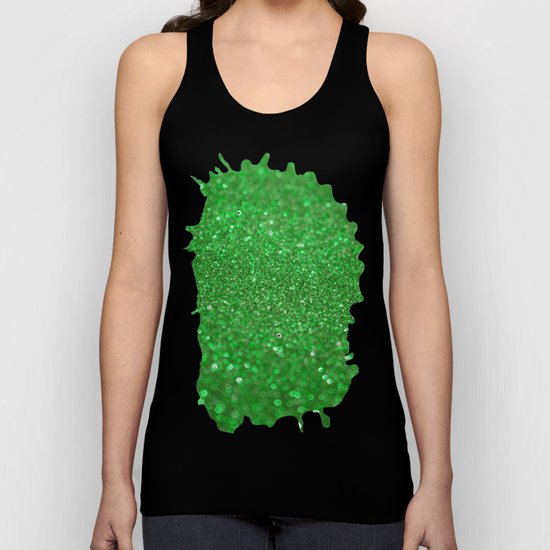 Bright Green Glitter Unisex Tank Top